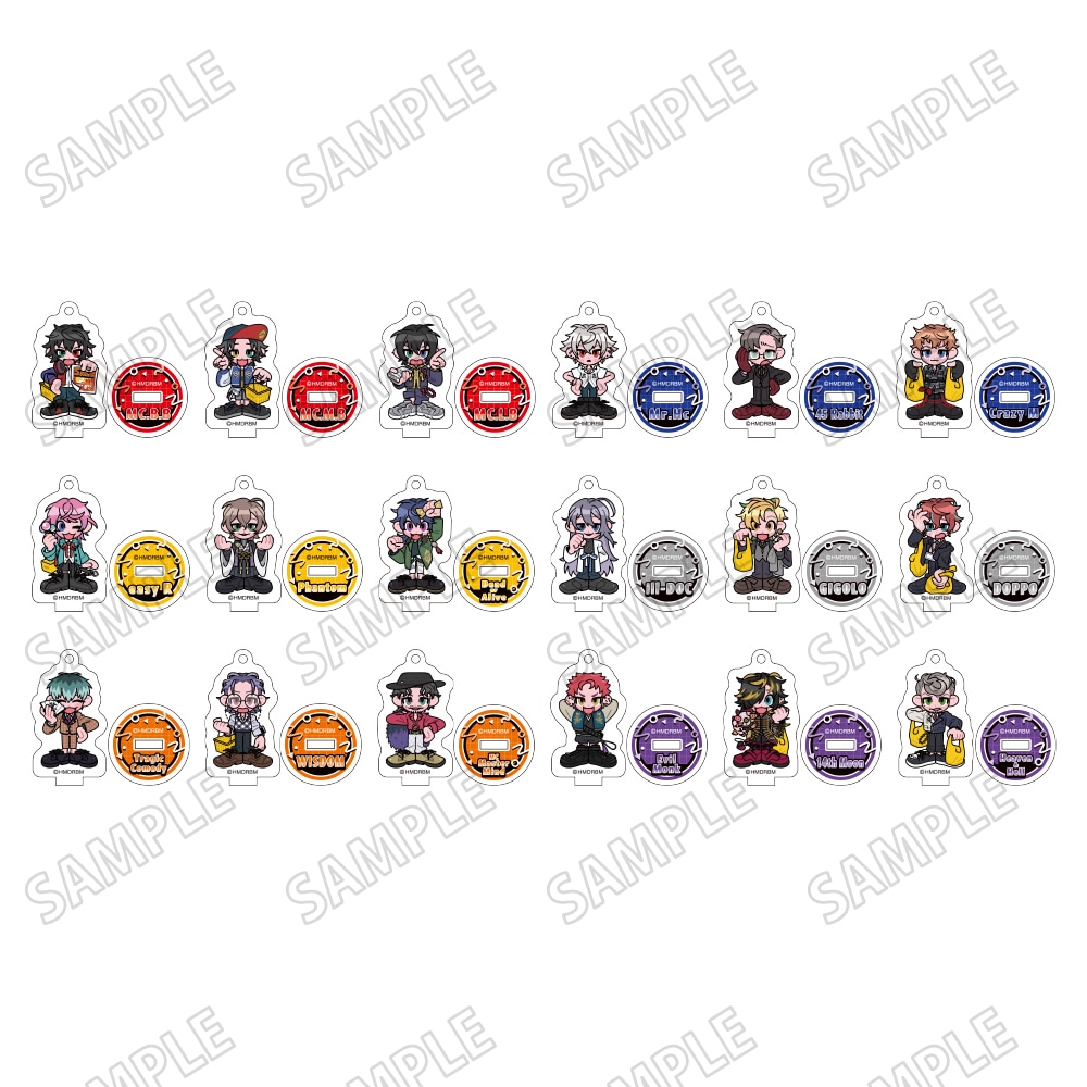 ヒプノシスマイク ミニキャラアクリルキーホルダーコレクション(全18種) 各660円(税込)