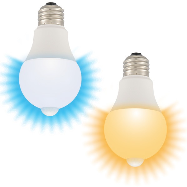 LED電球E26 40形相当センサー付き　電球色/昼光色